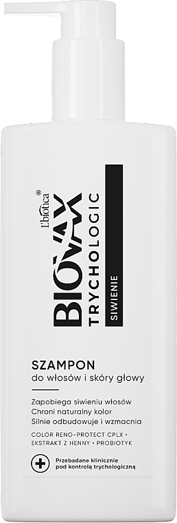 Szampon do włosów i skóry głowy przeciw siwieniu - L'biotica Biovax Trychologic Shampoo — Zdjęcie N1