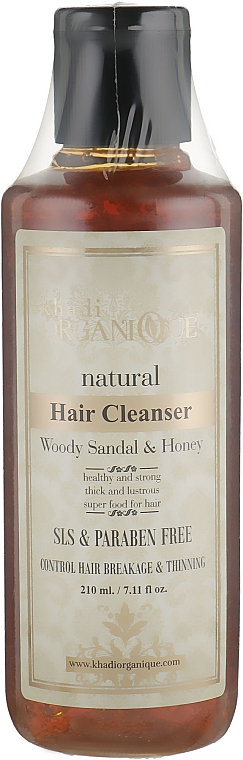 Naturalny ziołowy szampon ajurwedyjski bez siarczanów Drzewo sandałowe i miód - Khadi Organique Woody Sandal&Honey Hair Cleanser — Zdjęcie N1