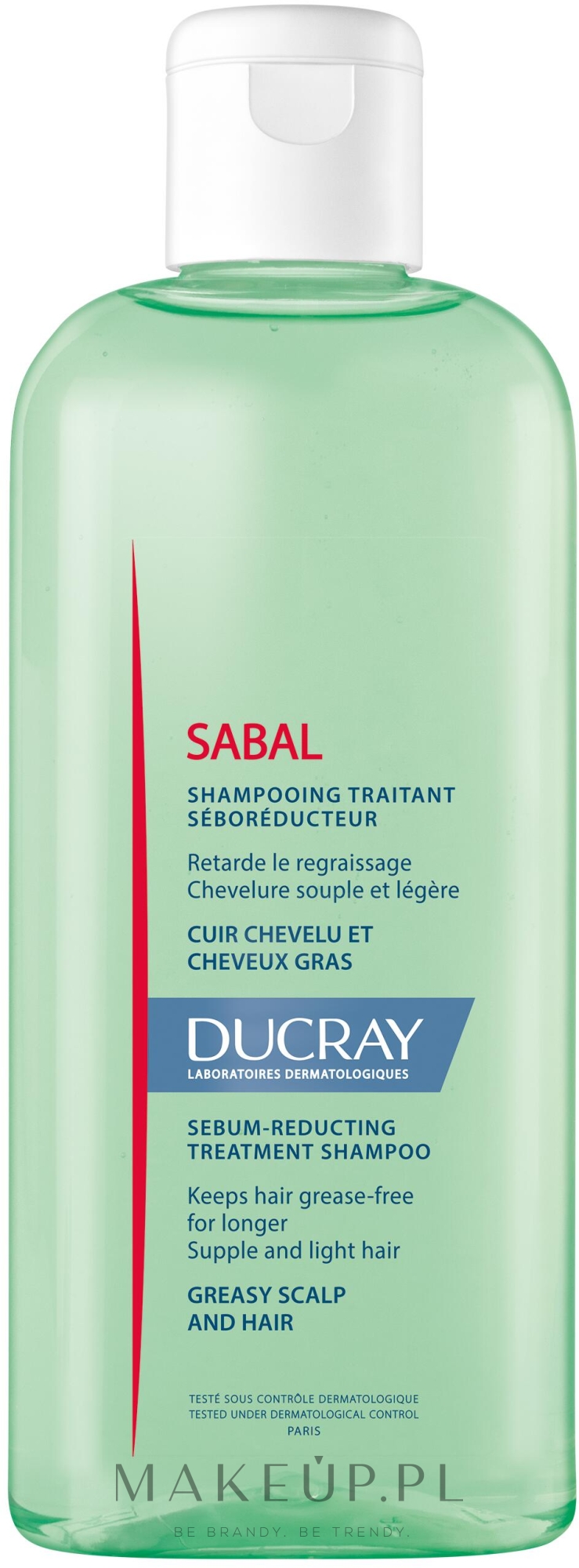 Pielęgnujący szampon do przetłuszczających się włosów regulujący wydzielanie sebum - Ducray Sabal Shampoo — Zdjęcie 200 ml