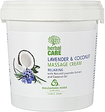 Relaksujący krem do masażu - Bulgarian Rose Herbal Care Lavender & Cococnut Massage Cream — Zdjęcie N4