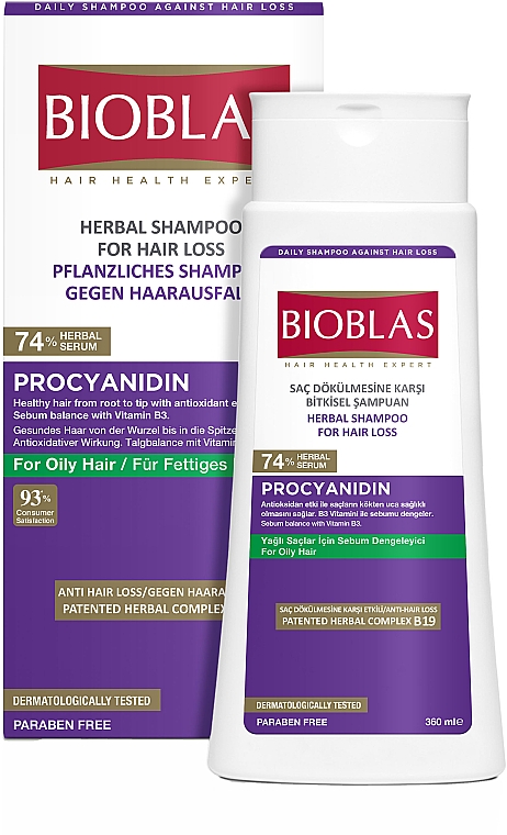 Szampon procyjanidynowy do włosów przetłuszczających się - Bioblas Procyanidin Shampoo — Zdjęcie N1