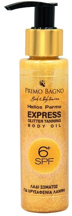 Brokatowy olejek do opalania - Primo Bagno Helios Parma Express Glitter Tanning Body Oil — Zdjęcie N1