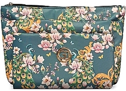 Kup Kosmetyczka - Gillian Jones 3-room Cosmetic Bag Green Flowerprint