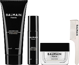 Kup Zestaw pielęgnacyjny dla mężczyzn - Balmain Paris Hair Couture Homme Giftset (scr/100ml + oil/30ml + body wash/200ml)