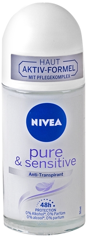 Dezodorant-antyperspirant w kulce - NIVEA Pure And Sensitive Anti-Transpirant  — Zdjęcie N1