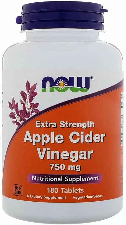 Ocet jabłkowy w tabletkach - Now Foods Apple Cider Vinegar — Zdjęcie N1