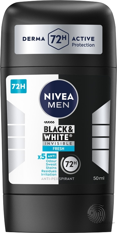 Antyperspirant w sztyfcie dla mężczyzn - NIVEA MEN Black & White Invisible Fresh — Zdjęcie 50 ml