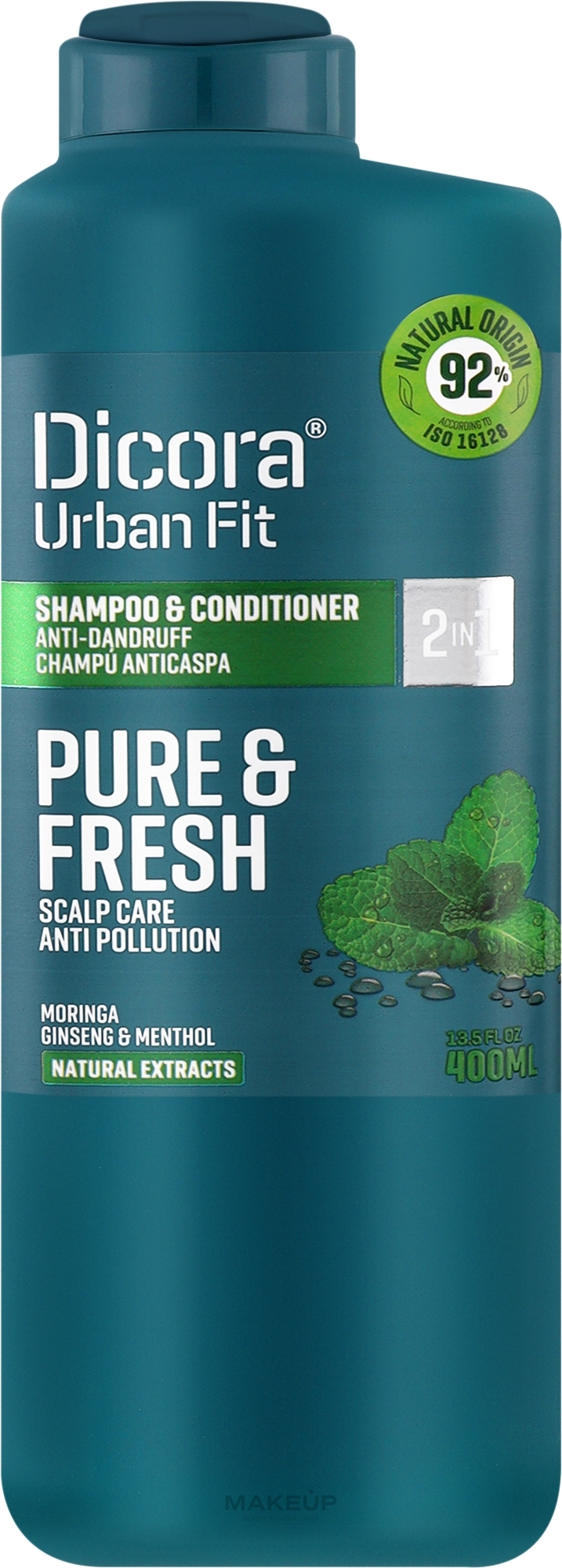Szampon-odżywka przeciw łupieżowi - Dicora Urban Fit Shampoo & Conditioner 2 In 1 Pure & Fresh  — Zdjęcie 400 ml
