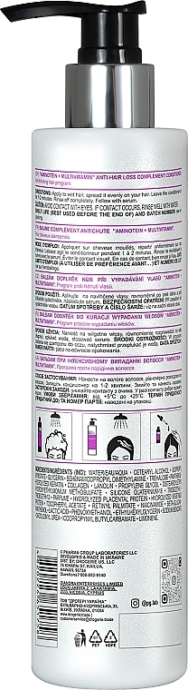 PRZECENA! Balsam na intensywne wypadanie włosów - Pharma Group Laboratories Aminotein + Multivitamin Conditioner * — Zdjęcie N2