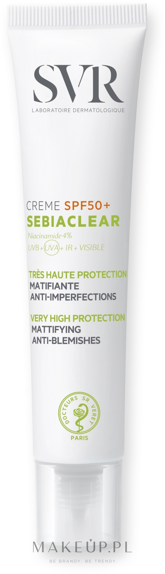 Matujący krem przeciwsłoneczny do skóry problematycznej - SVR Sebiaclear Cream SPF50+ Very High Protection — Zdjęcie 40 ml