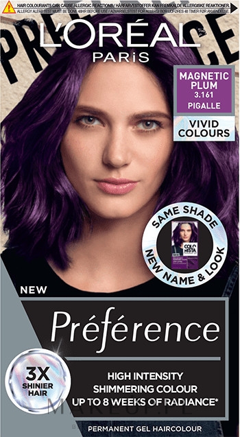 Farba do włosów - L'Oreal Paris Preference Vivid Colours — Zdjęcie 3.161 - Magnetic Plum