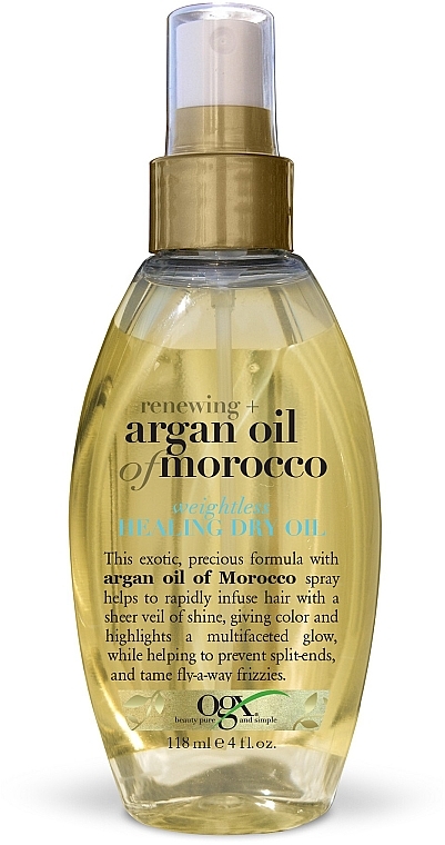Lekki suchy olejek arganowy-spray Maroko do odbudowy włosów	 - OGX Argan Oil of Morocco Oil — Zdjęcie N1