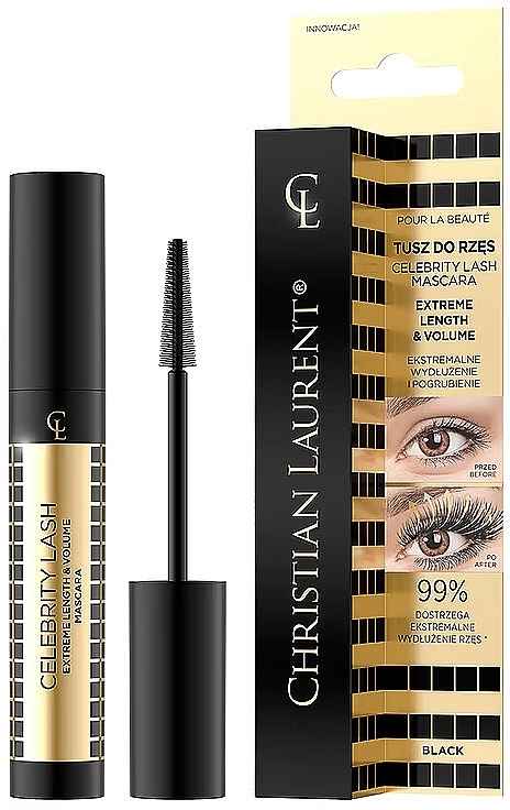 PRZECENA! Tusz do rzęs - Christian Laurent Celebrity Lash Extreme Length & Volume Mascara * — Zdjęcie N1