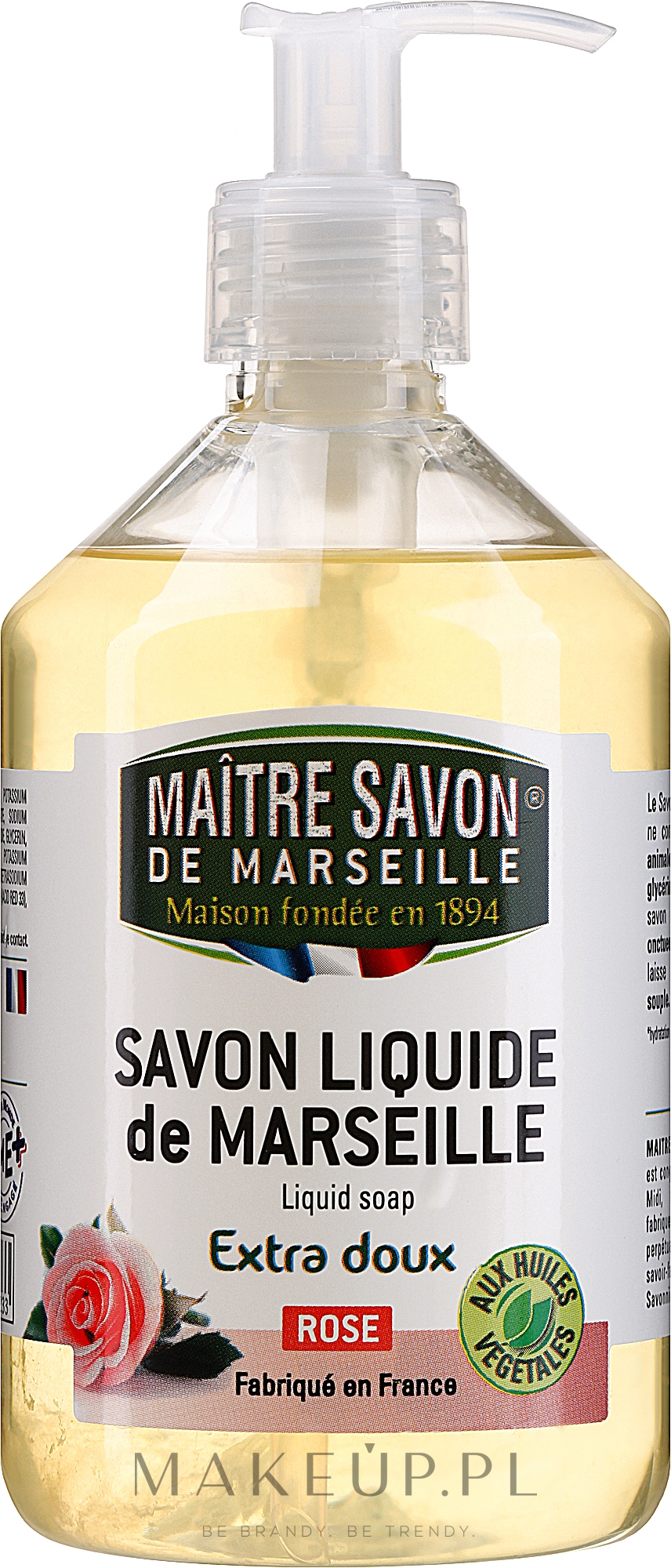 Mydło marsylskie w płynie Róża - Maitre Savon De Marseille Savon Liquide De Marseille Rose Liquid Soap — Zdjęcie 500 ml
