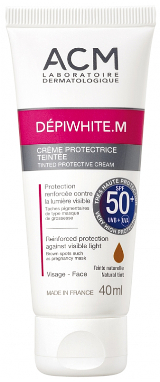 Koloryzujący krem ​​ochronny SPF 50+ - ACM Laboratoires Depiwhite.M Tinted Protective Cream — Zdjęcie N1