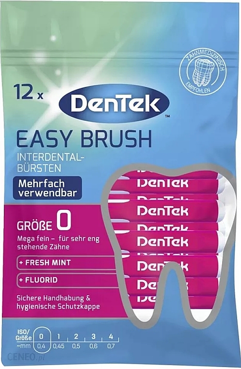 Szczoteczki międzyzębowe, 0,4 mm, 12 szt. - DenTek Easy Brush  — Zdjęcie N1