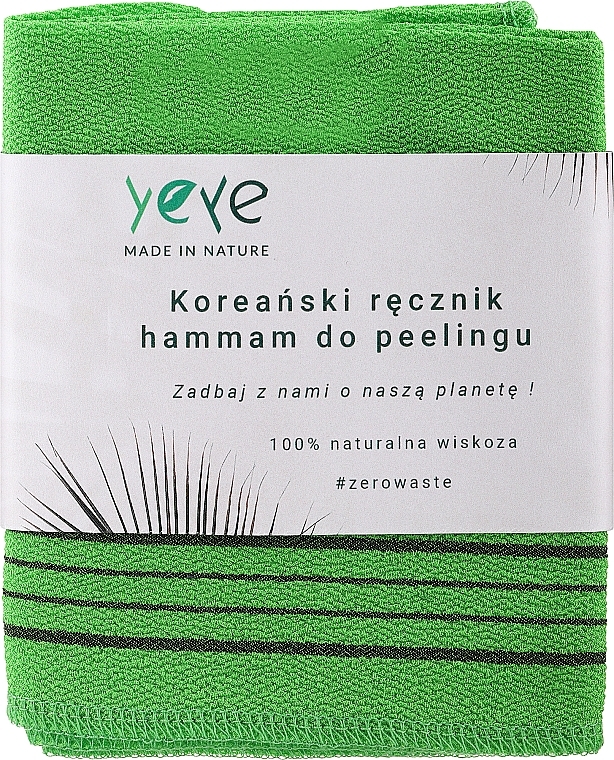Ręcznik do hammamu i eksfoliacji, zielony - Yeye — Zdjęcie N1