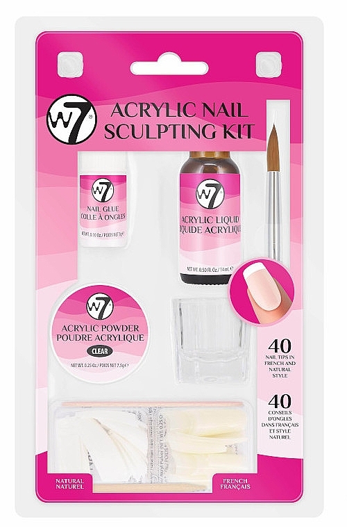 PRZECENA! Zestaw do modelowania paznokci akrylowych - W7 Acrylic Nail Sculpting Kit * — Zdjęcie N1