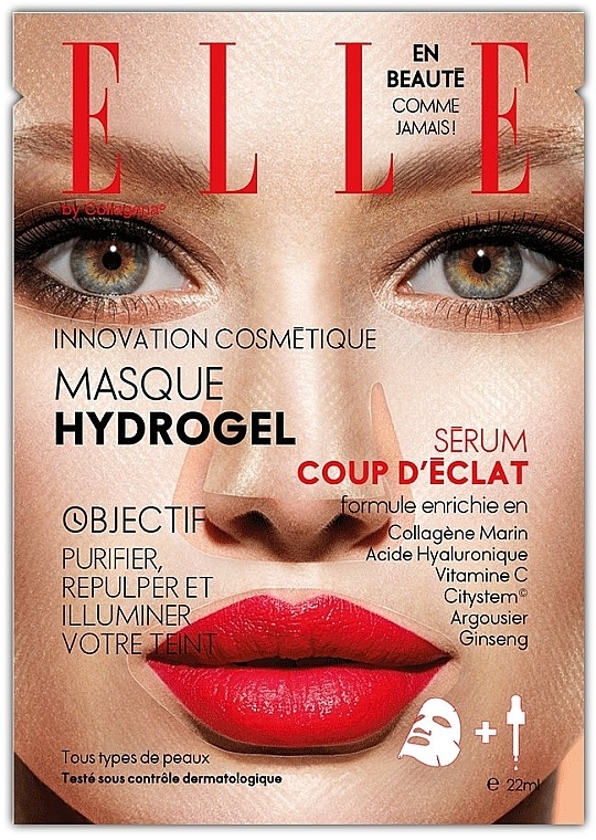 Rozświetlająca hydrożelowa maska do twarzy - Collagena Paris Elle Brightening Hydrogel Mask — Zdjęcie N1