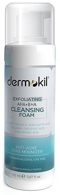 Złuszczająca pianka do twarzy z niacynamidem - Dermokil Exfoliating AHA+BHA Cleansing Foam — Zdjęcie N1