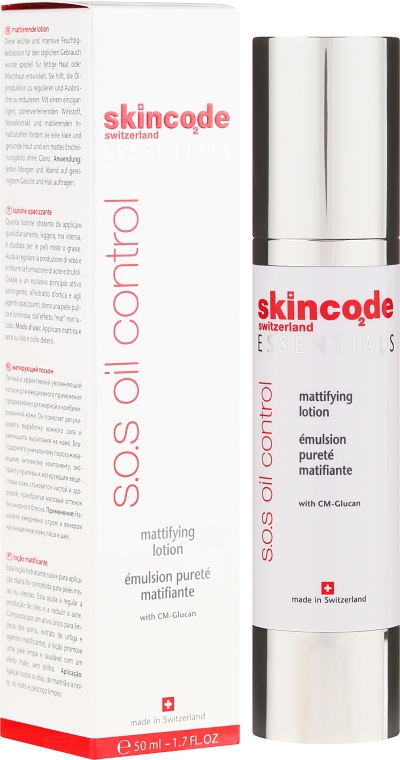 Matująca emulsja do twarzy - Skincode Essentials S.O.S Oil Control Mattifying Lotion — Zdjęcie N1