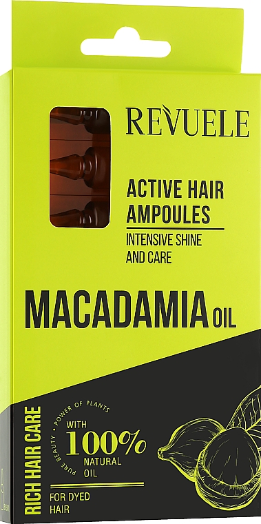 Ampułki do włosów z olejem makadamia - Revuele Macadamia Oil Hair Ampoules — Zdjęcie N1