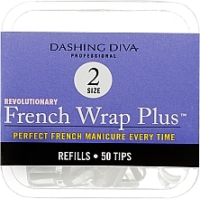 Tipsy - Dashing Diva French Wrap Plus White 50 Tips (Size 2) — Zdjęcie N1