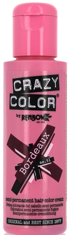Semipermanentna farba do włosów - Crazy Color Hair Color Semi-Permanent Hair Color Cream 
