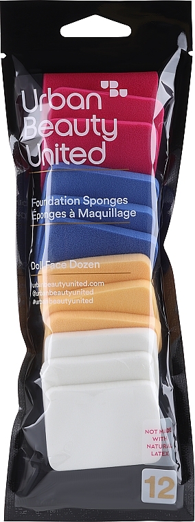 Gąbeczki do makijażu, różowa + niebieska + pomarańczowa + biała - UBU Doll Face Dozen, Foundation Sponges — Zdjęcie N1