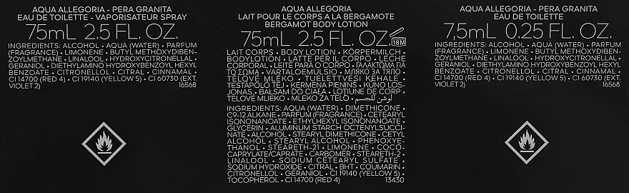 Guerlain Aqua Allegoria Pera Granita - Zestaw (edt/75ml+b/lot/75ml + edt/7.5ml) — Zdjęcie N3