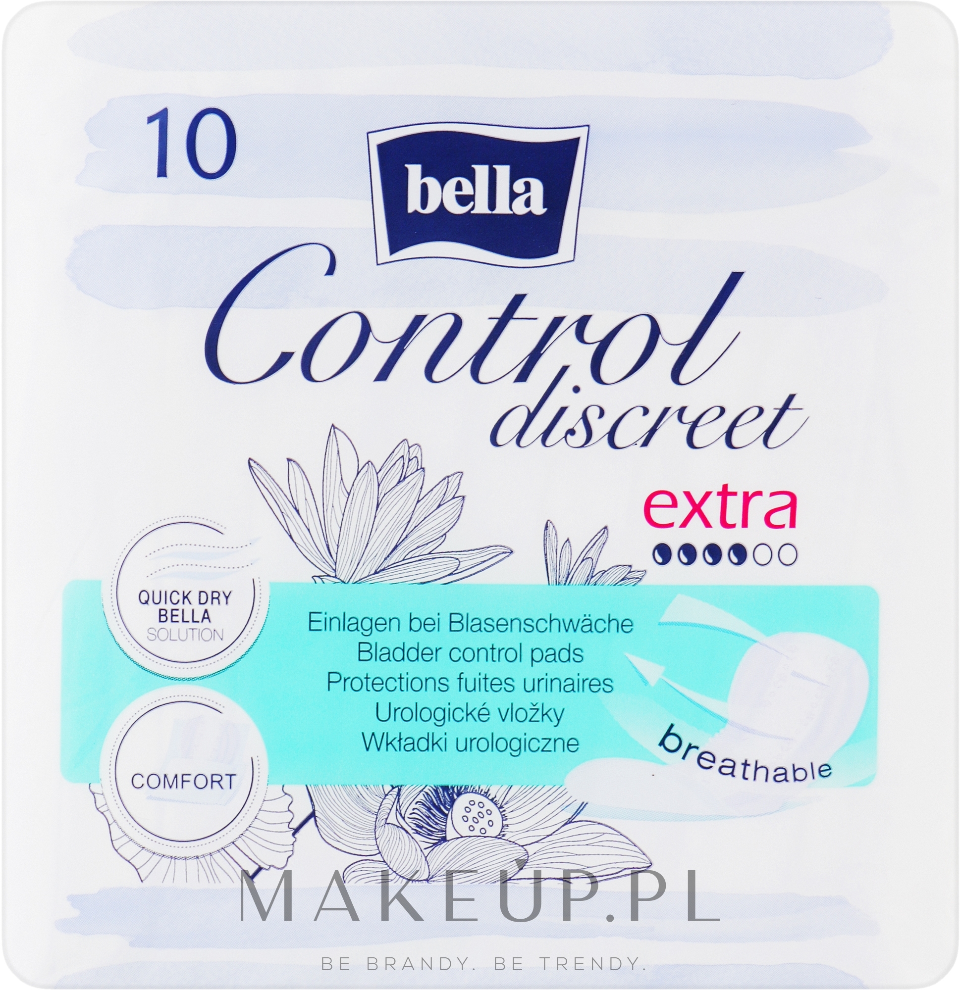 Wkładki urologiczne, 10 szt. - Bella Control Discreet Extra Bladder Control Pads — Zdjęcie 10 szt.