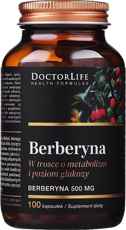 Suplement diety Berberyna, 500 mg - Doctor Life Berberine 500 mg — Zdjęcie N1