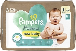 Pieluchy Harmonie New Baby, rozmiar 1, 2-5 kg, 35 sztuk - Pampers — Zdjęcie N2