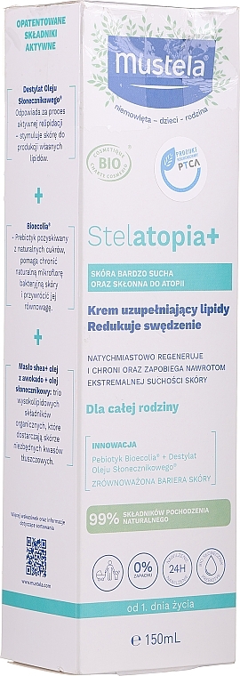PRZECENA! Organiczny lipidowo-naprawczy krem przeciw swędzeniu - Mustela Stelatopia+ Organic Lipid-Replenishing Anti-Itching Cream * — Zdjęcie N4