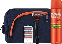 Zestaw - Gillette Fusion 5 (gel/200ml + razor/1pc + blade/3pcs + bag/1pc)  — Zdjęcie N2