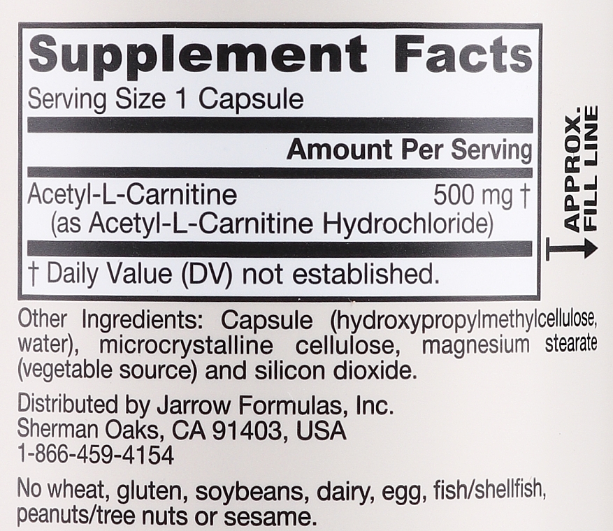 PRZECENA! Acetylokarnityna w kapsułkach - Jarrow Formulas Acetyl L-Carnitine 500 mg * — Zdjęcie N4
