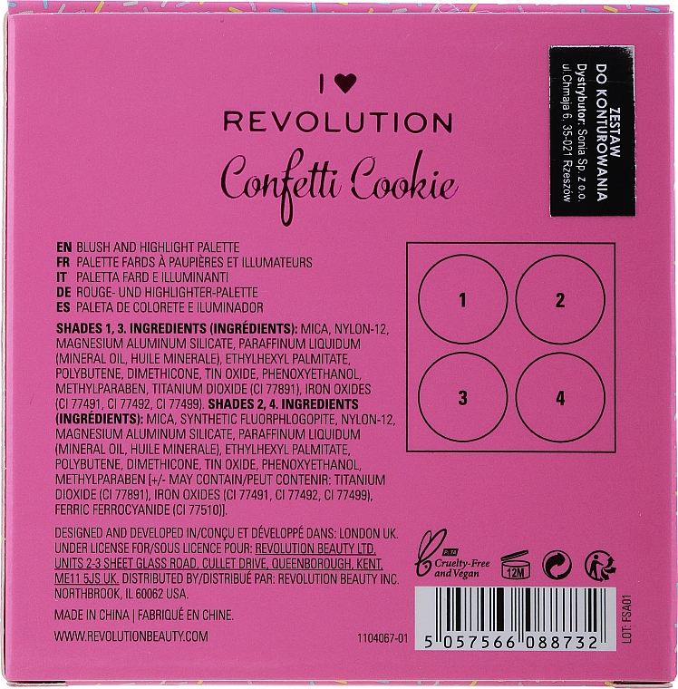 Paletka różów i rozświetlaczy do twarzy - Makeup Revolution I Heart Revolution Sprinkles — Zdjęcie N2