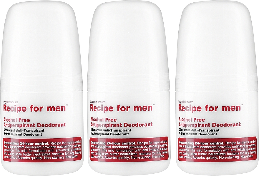 Zestaw - Recipe for Men Giftbox Antiperspirant Deodorant (deo/3x60ml) — Zdjęcie N2