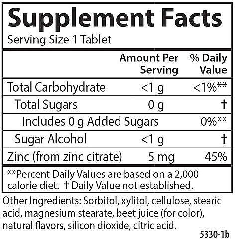 Cynk do żucia, naturalny smak jagodowy, 5 mg - Carlson Labs Kid's Chewable Zinc — Zdjęcie N1