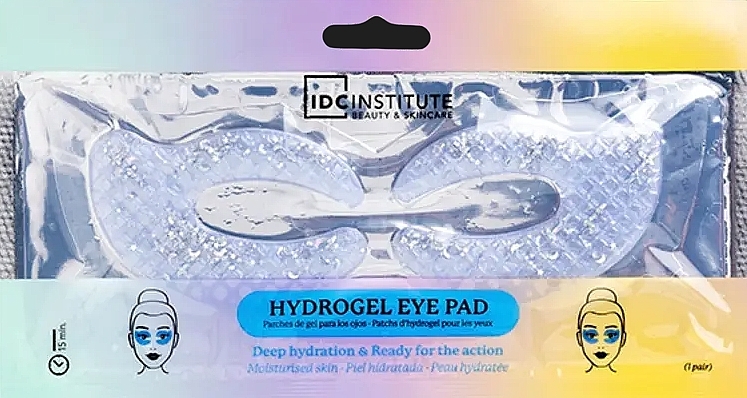 Hydrożelowe plastry na skórę wokół oczu z brokatem - IDC Institute C Shaped Glitter Hydrogel Eye Pad Blue — Zdjęcie N1