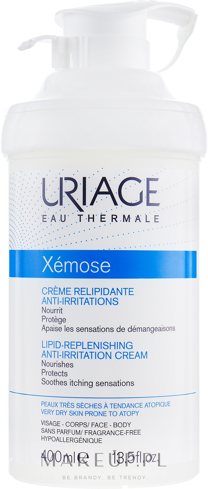 Krem kojąco-łagodzący do skóry podrażnionej - Uriage Xémose Lipid Replenishing Anti-Irritation Cream — Zdjęcie 400 ml