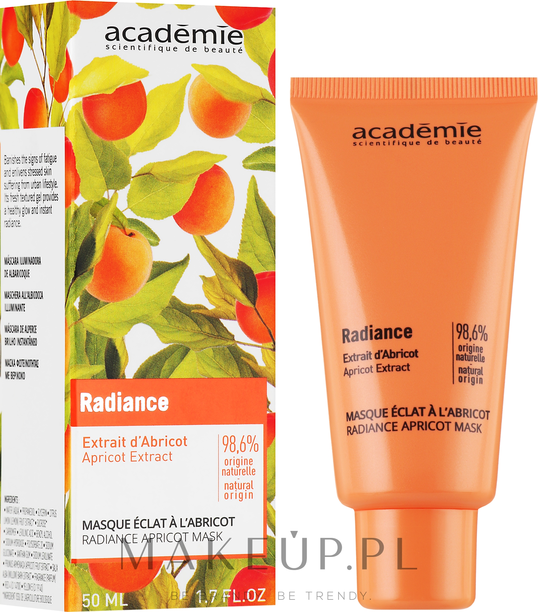 Morelowa maseczka do twarzy - Academie Radiance Apricot Mask — Zdjęcie 50 ml