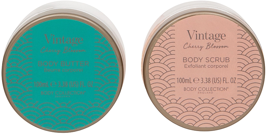 Zestaw - Technic Cosmetics Vintage Cherry Blossom Body Care Duo (b/butter/100ml + b/scrub/100ml) — Zdjęcie N2
