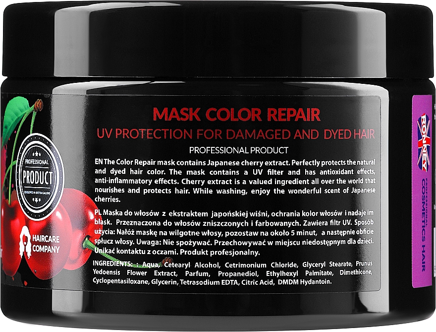 Maska do włosów z ochroną UV - Ronney Professional Color Repair Mask UV Protection — Zdjęcie N2
