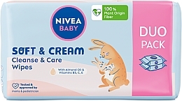 Kup Chusteczki biodegradowalne Opakowanie Ekonomiczne, 2 x 57 szt. - NIVEA BABY Soft & Cream