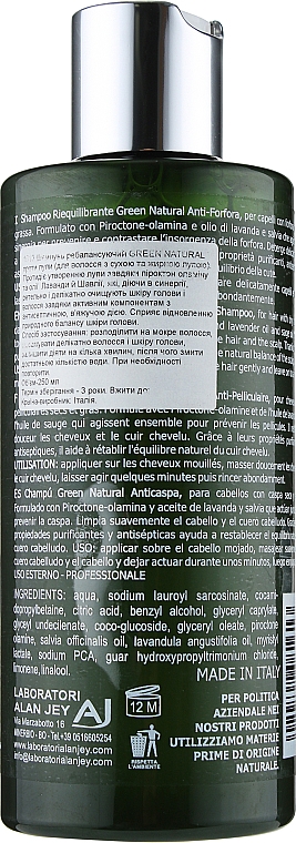 Szampon przeciwłupieżowy przywracający równowagę - Alan Jey Green Natural Shampoo Riequilibrante — Zdjęcie N2