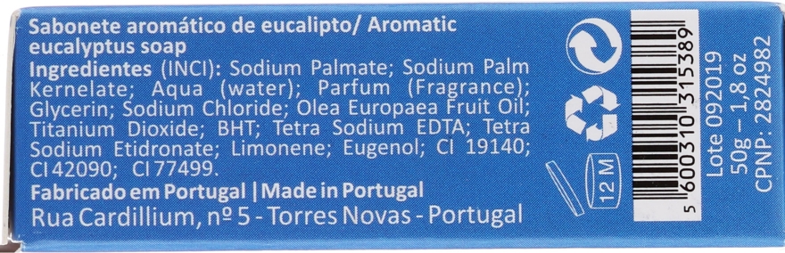 Naturalne mydło w kostce Eukaliptus - Essências de Portugal Living Portugal Sardinhas Eucaliptus Soap — Zdjęcie N2