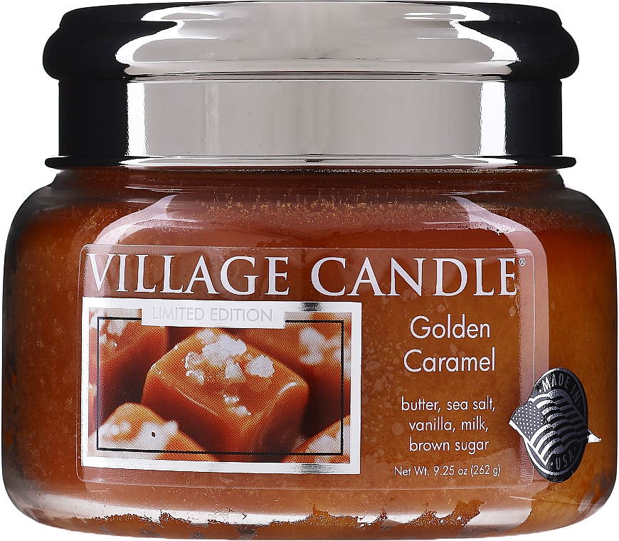 Świeca zapachowa w słoiku Złoty karmel - Village Candle Gold Caramel — фото N1