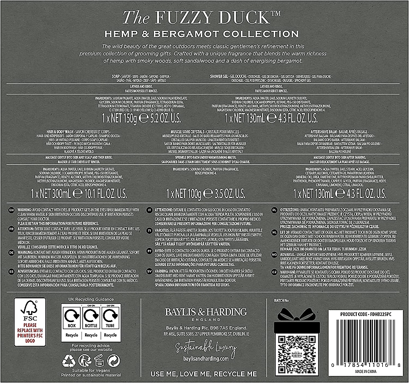 Zestaw, 5 produktów - Baylis & Harding The Fuzzy Duck Men's Hemp & Bergamot Luxury Grooming — Zdjęcie N3