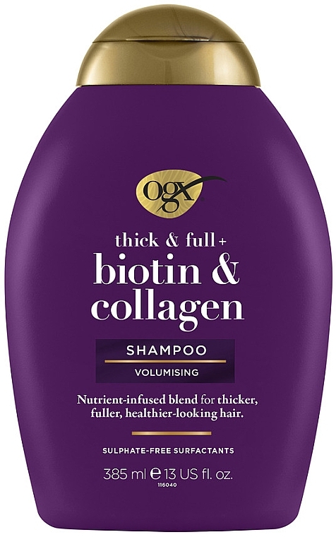 Szampon z biotyną i kolagenem zwiększający objętość włosów - OGX Thick And Full Biotin Collagen Shampoo — Zdjęcie N1